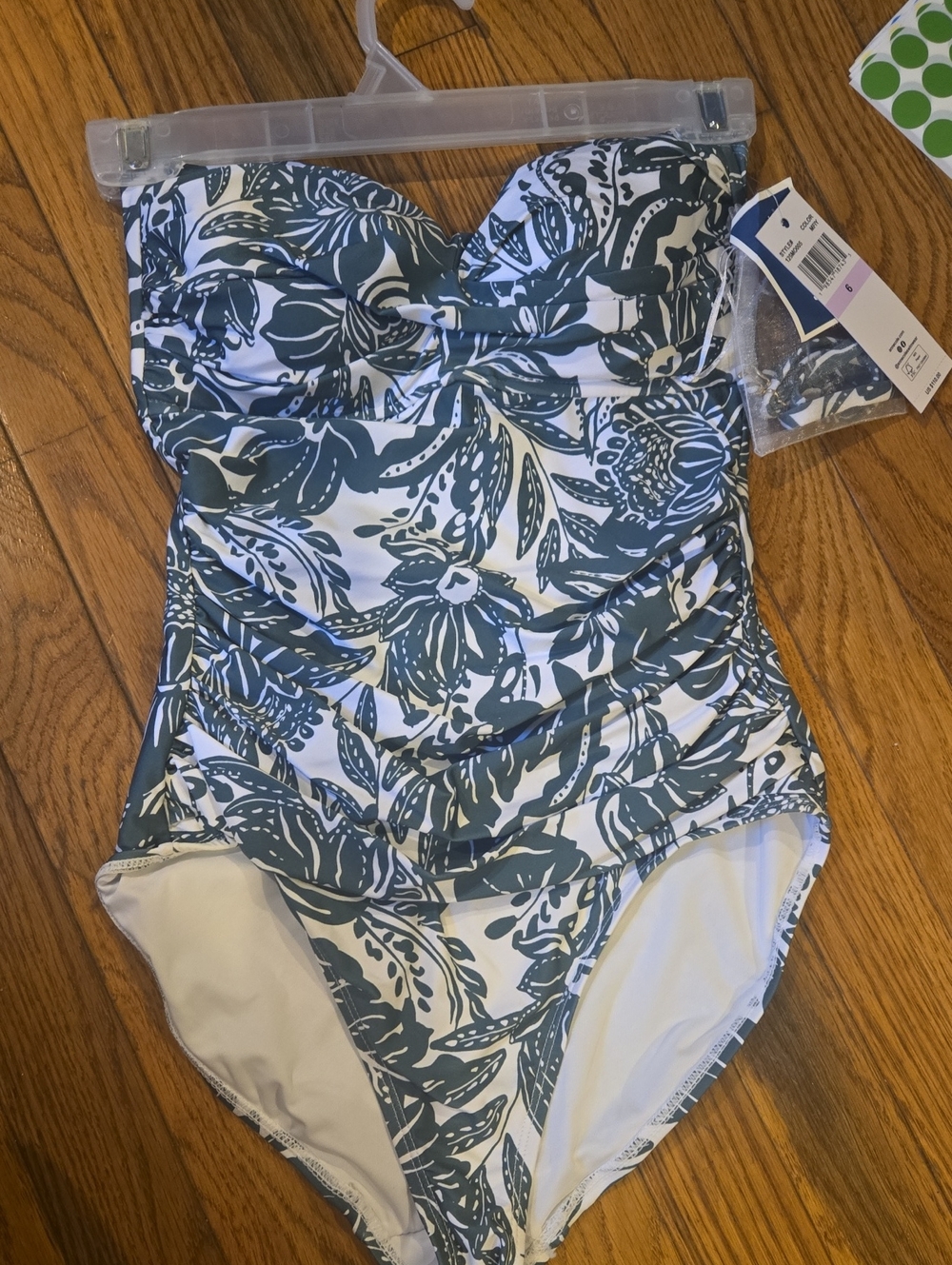 Anne Cole Floral One-Piece Swimsuit - Green & White